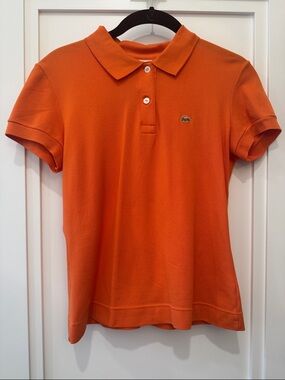 Lacoste Women’s Medium Orange Short Sleeve Piqué Polo